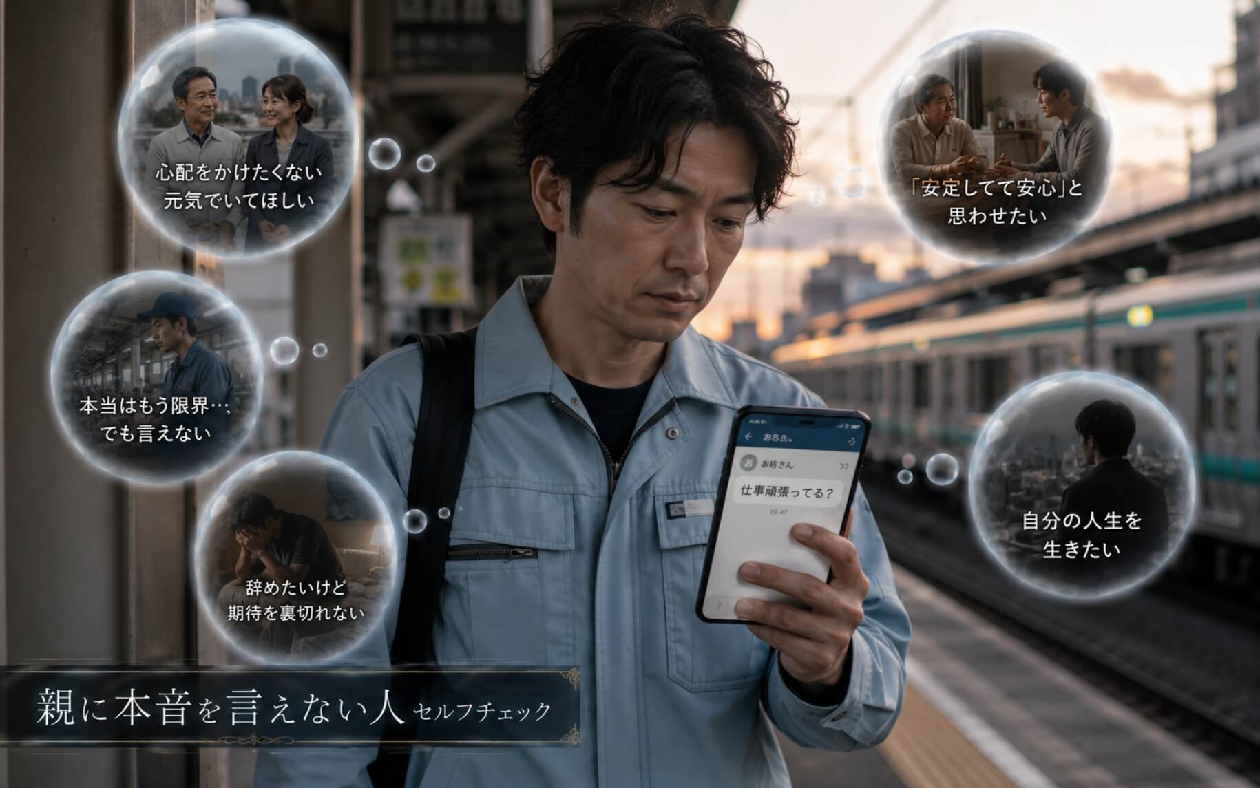 親の期待と自分の限界の間で葛藤する男性｜親に本音を言えない人のセルフチェック