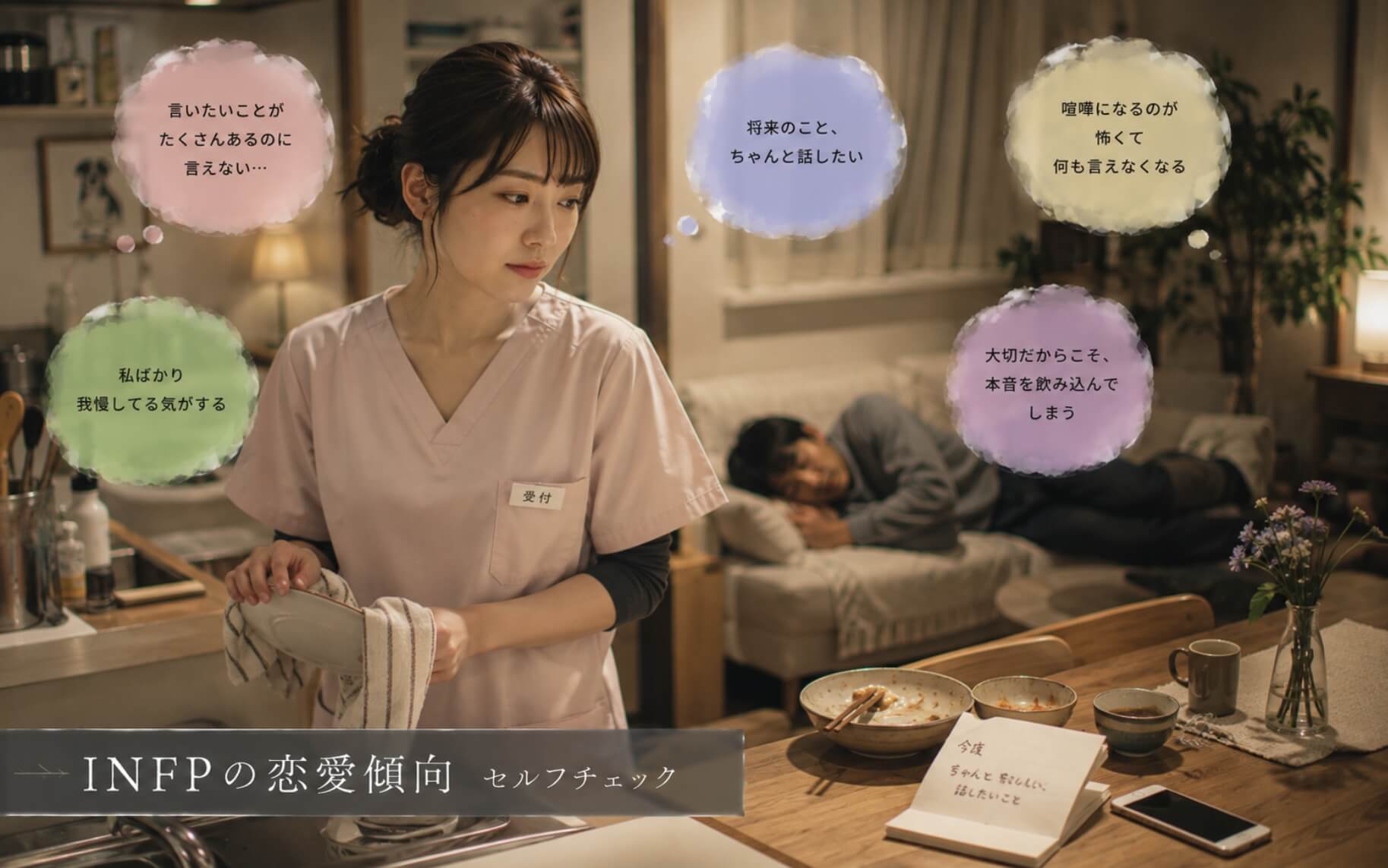 恋人への本音を言えず寂しさを抱える女性｜INFPの恋愛傾向のセルフチェック