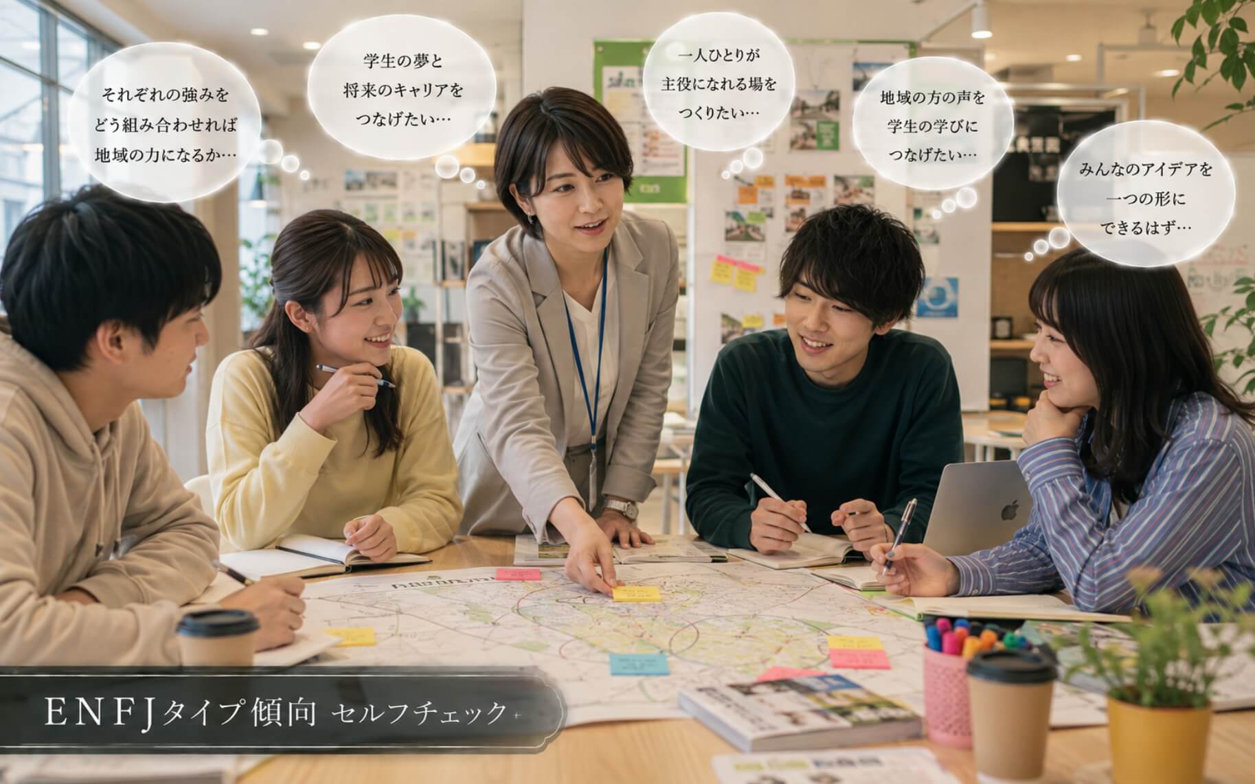 学生の強みをつなぎ地域活動を支える女性｜ENFJタイプ傾向のセルフチェック