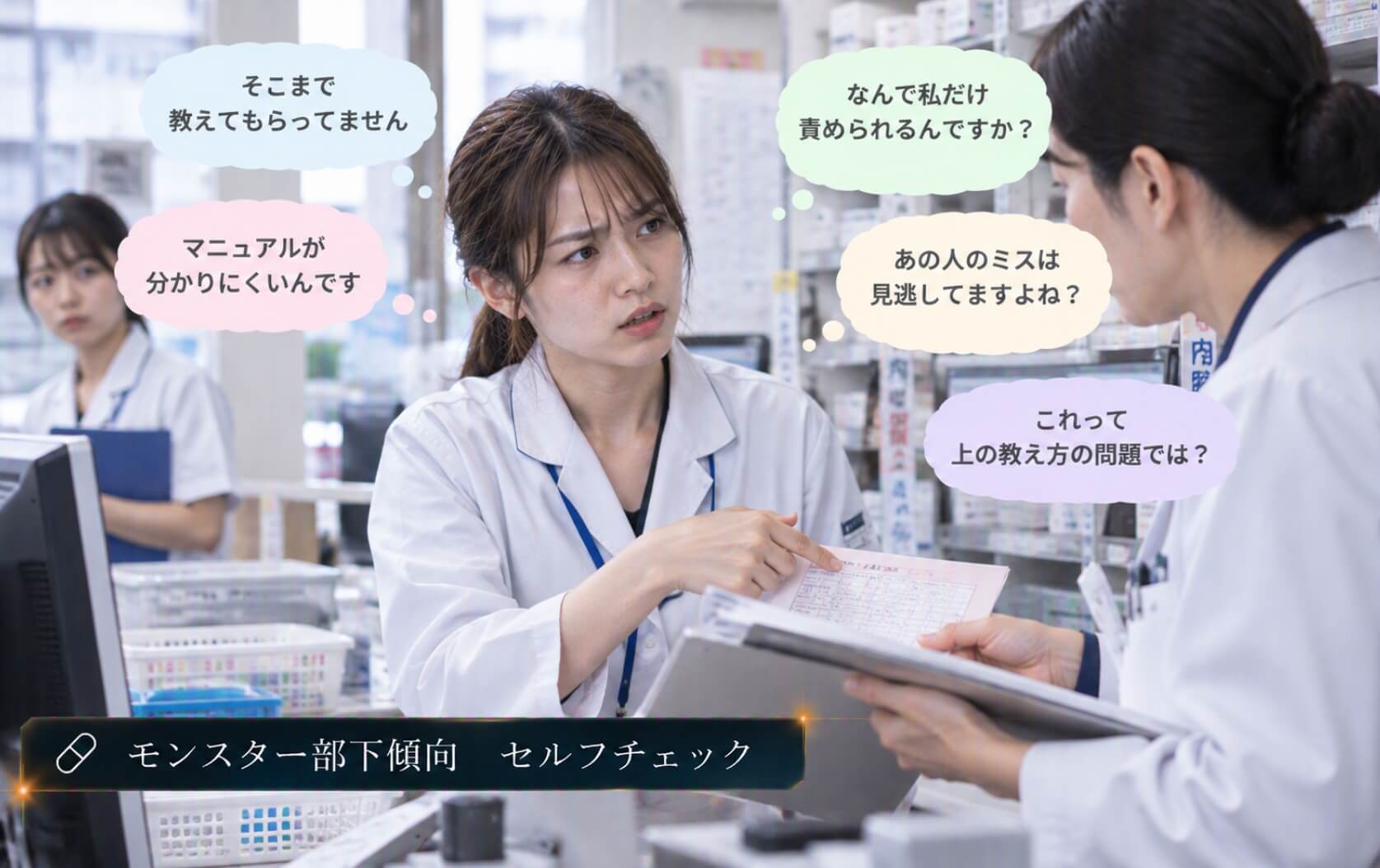 仕事のミスを指摘され教え方の問題だと反発する女性｜モンスター部下傾向のセルフチェック