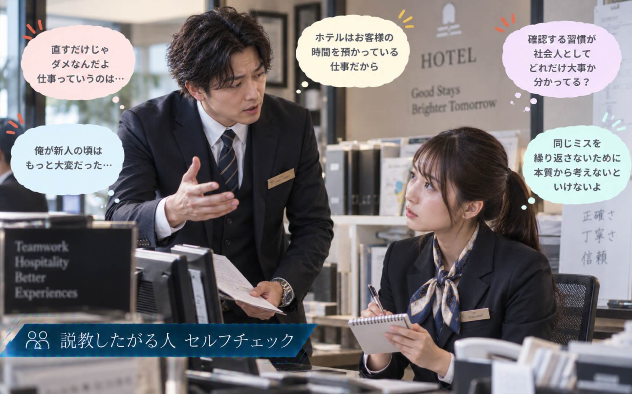新人の小さなミスから仕事の姿勢まで長く語る男性｜説教したがる人のセルフチェック